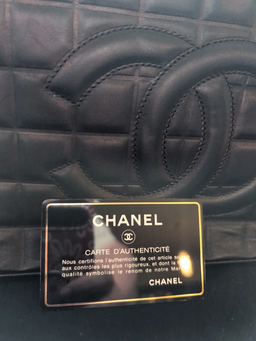 CHANEL Vintage Black Quilted Lambskin Leather Shoulder Bag with CC Logo